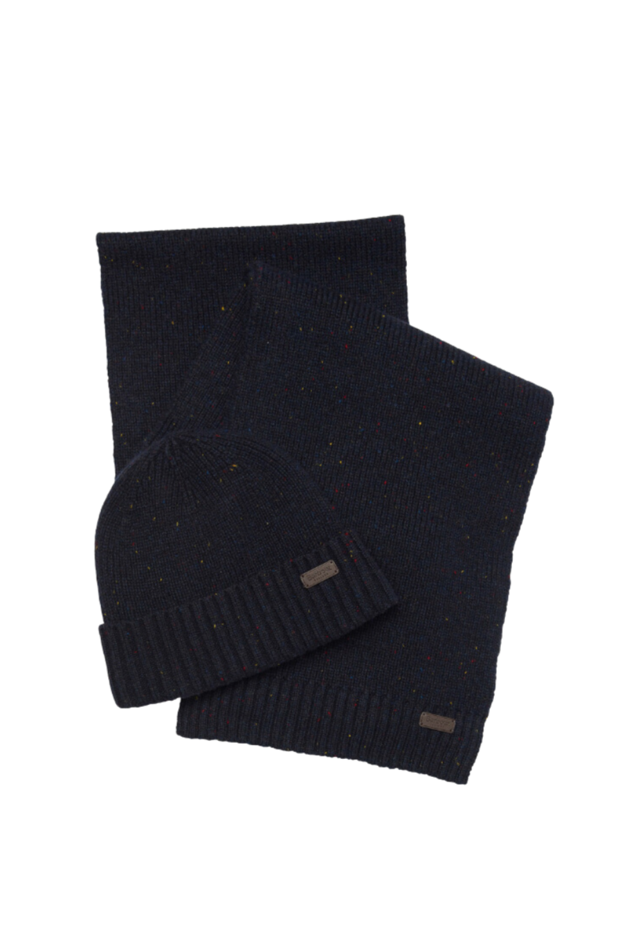 Barbour Carlton Fleck Beanie & Scarf Set