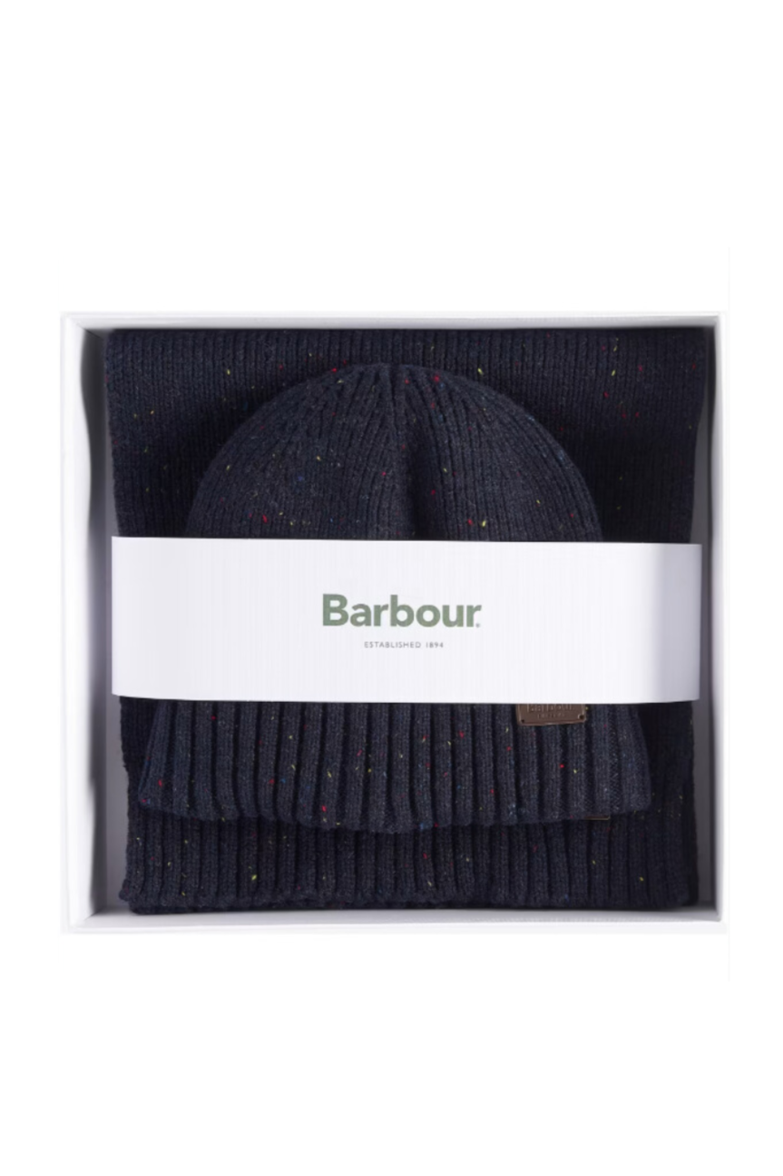 Barbour Carlton Fleck Beanie & Scarf Set