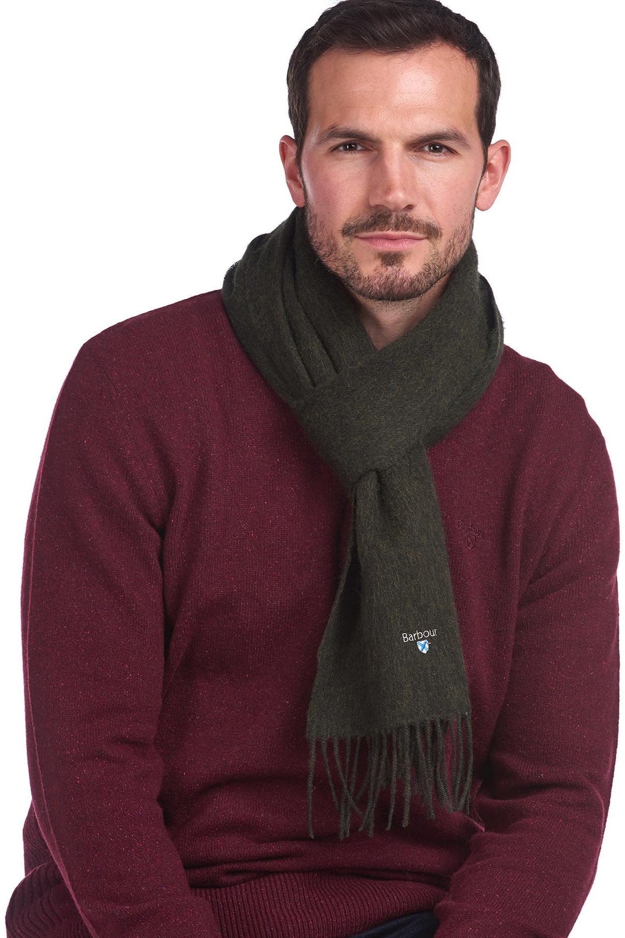 Barbour_plain_wool_scarf_USC0008_forest 2