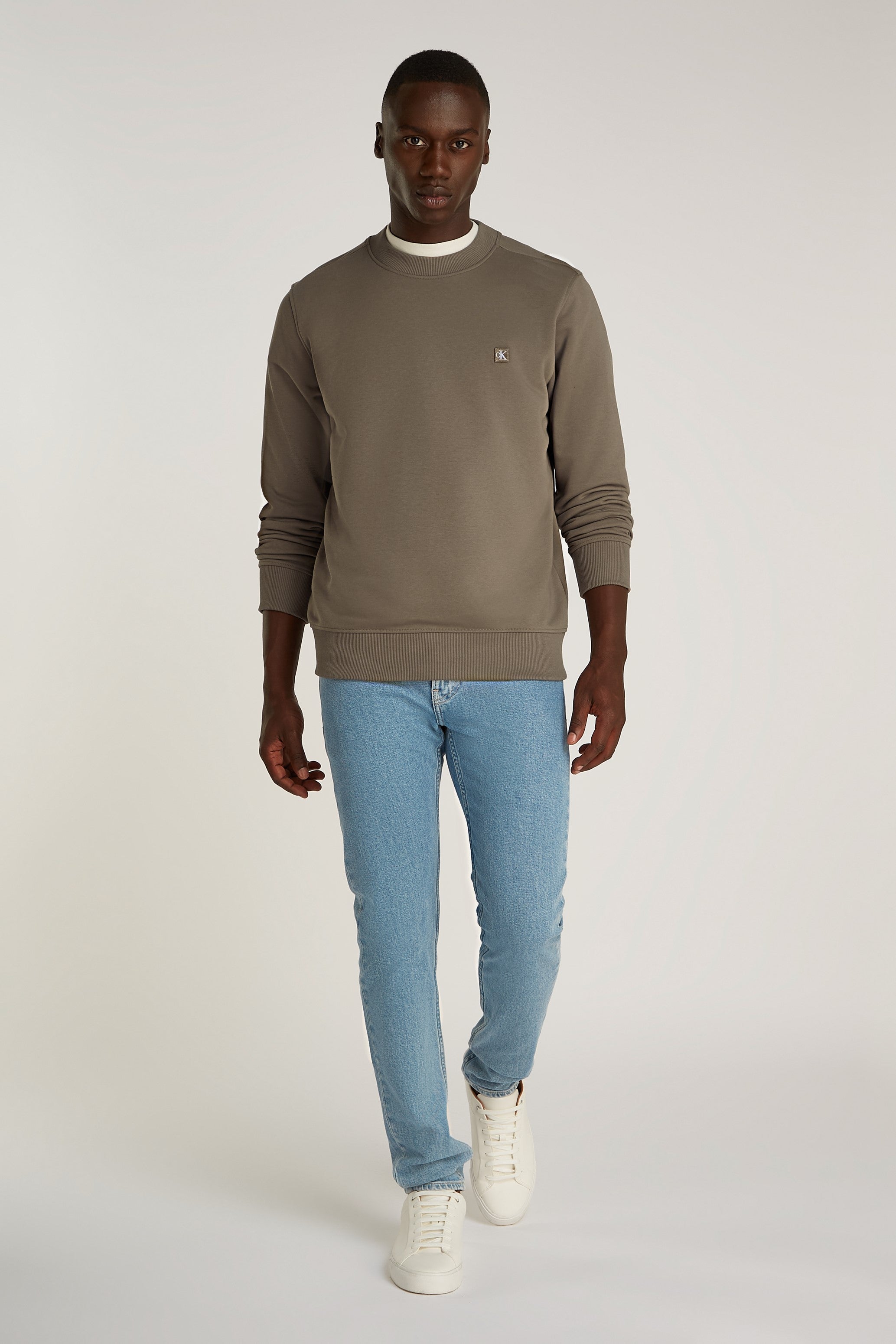 Calvin Klein Jeans Embroidered Badge Crew Neck Sweatshirt