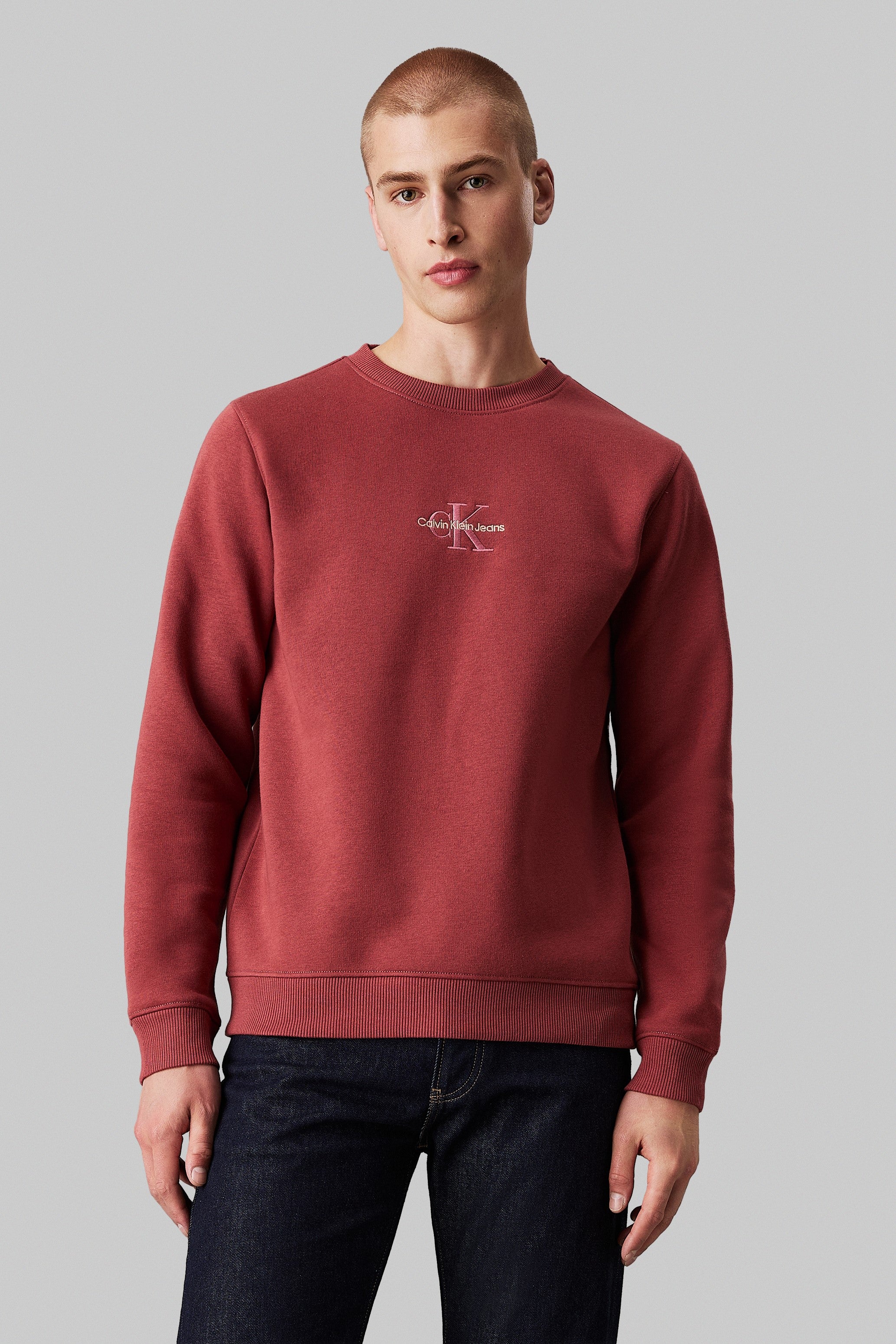 Calvin Klein Monogram Logo Crew Neck Sweatshirt