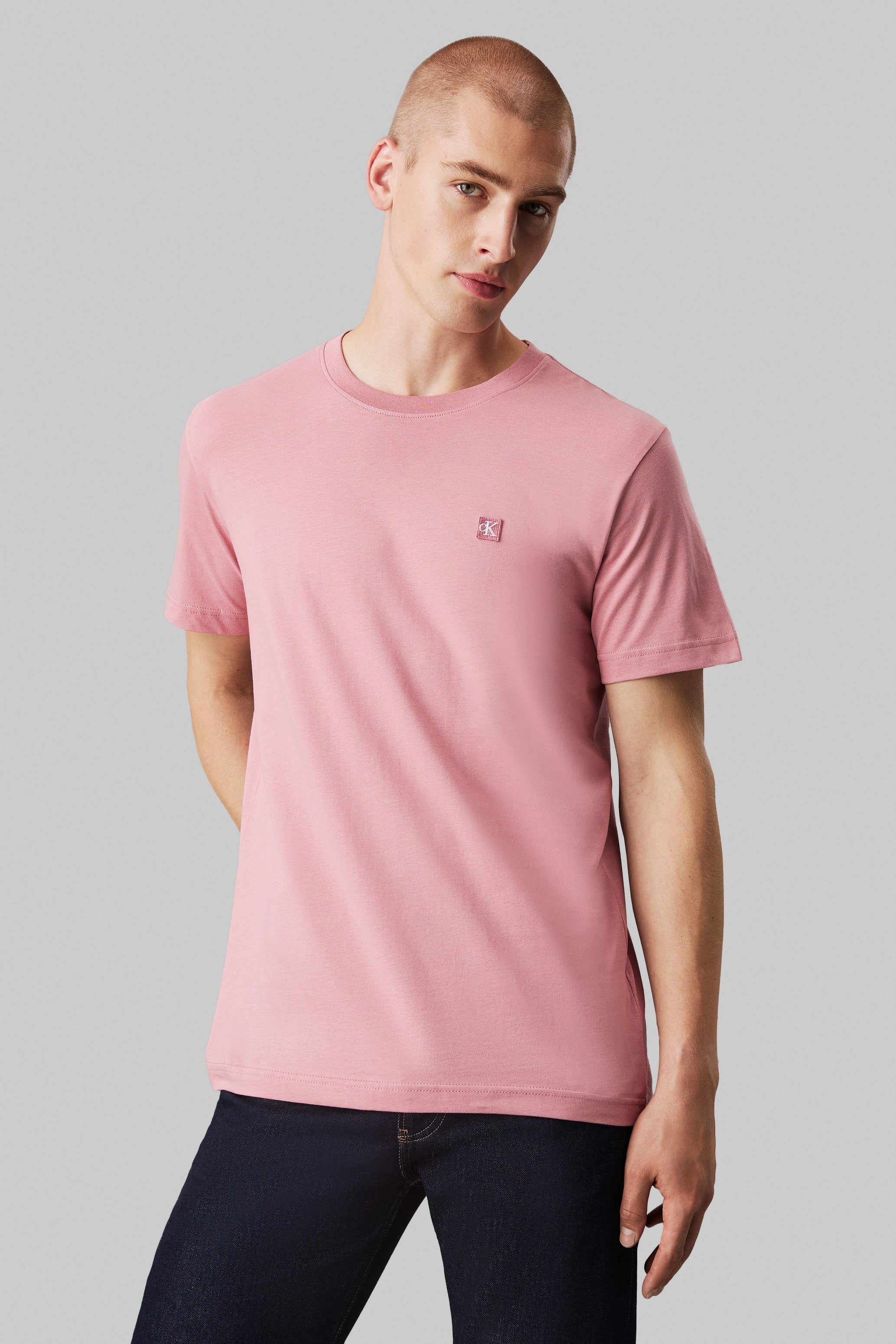 Calvin Klein Monogram Logo Badge Tee Rose Dusk