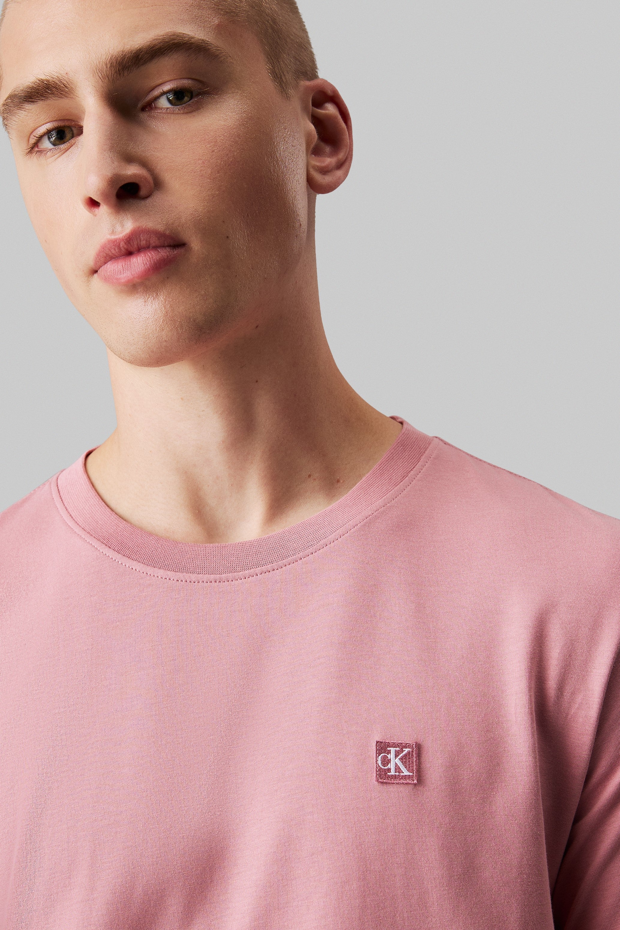 Calvin Klein Monogram Logo Badge Tee Rose Dusk