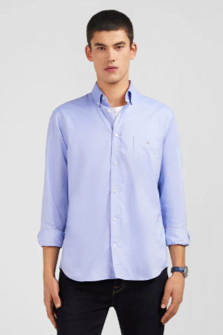 Eden Park Plain Blue Cotton Shirt