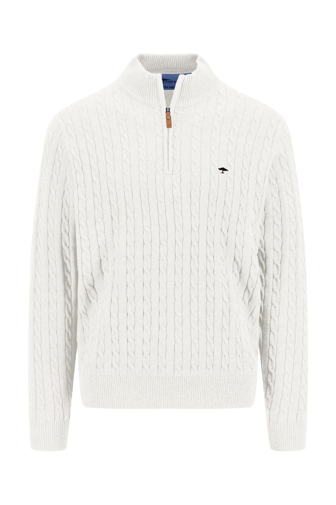 Fynch Hatton Troyer Cable Knit Zip Sweater