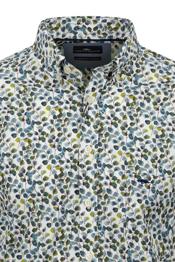 Fynch Hatton Floral Print Regular Fit Shirt 1408 6000