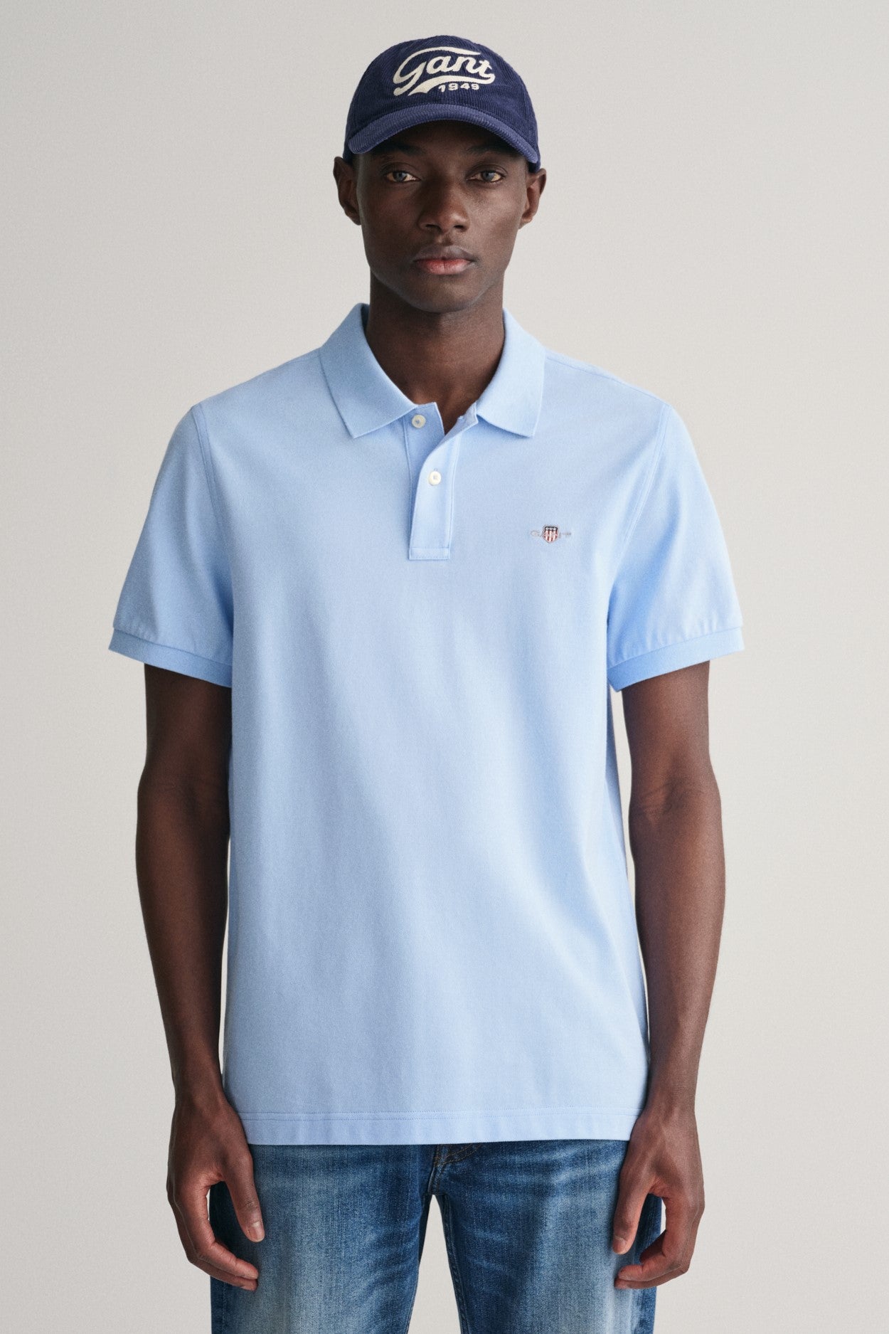 Gant Regular Fit Shield Piqué Polo Shirt Capri Blue