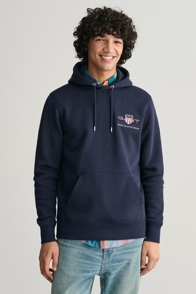 Gant Medium Archive Shield Hoodie Evening Blue