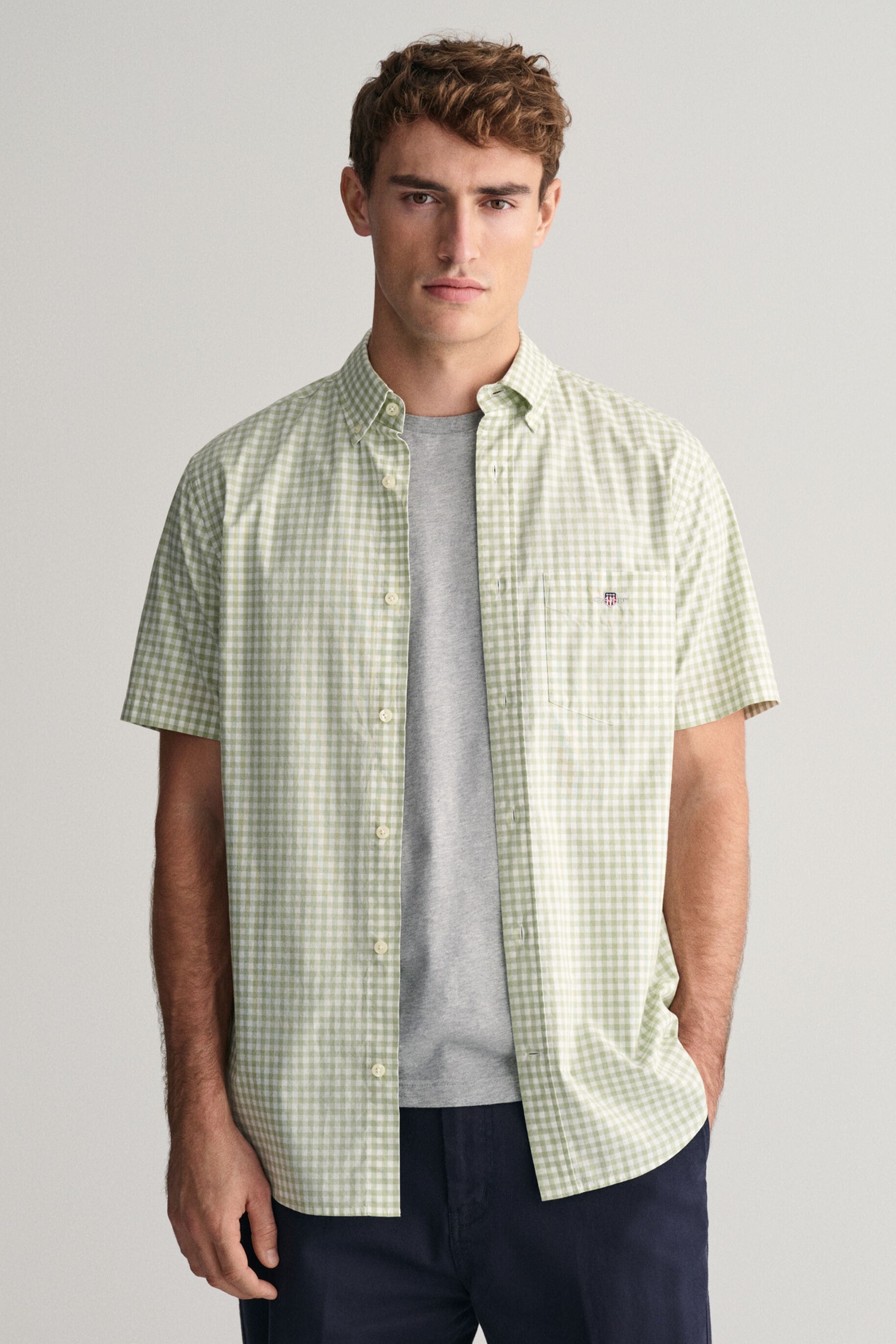 Gant Regular Fit Gingham Short Sleeve Shirt 345