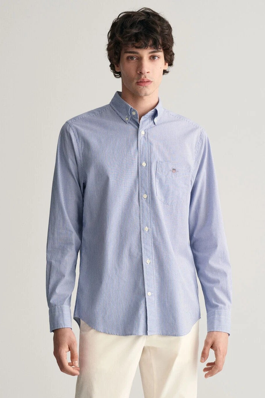 Gant Regular Fit Banker Stripe Poplin Shirt 436