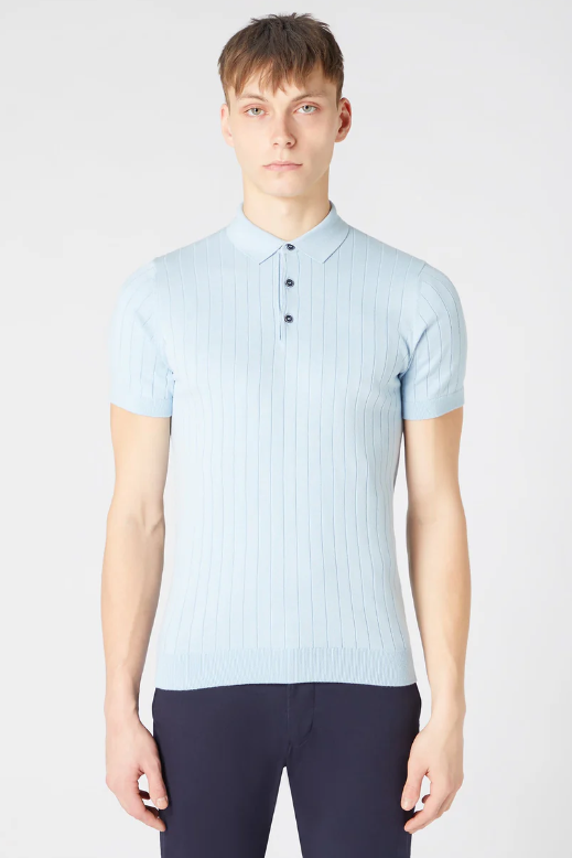 Remus Uomo Slim Fit Polo Shirt Sky (58633)