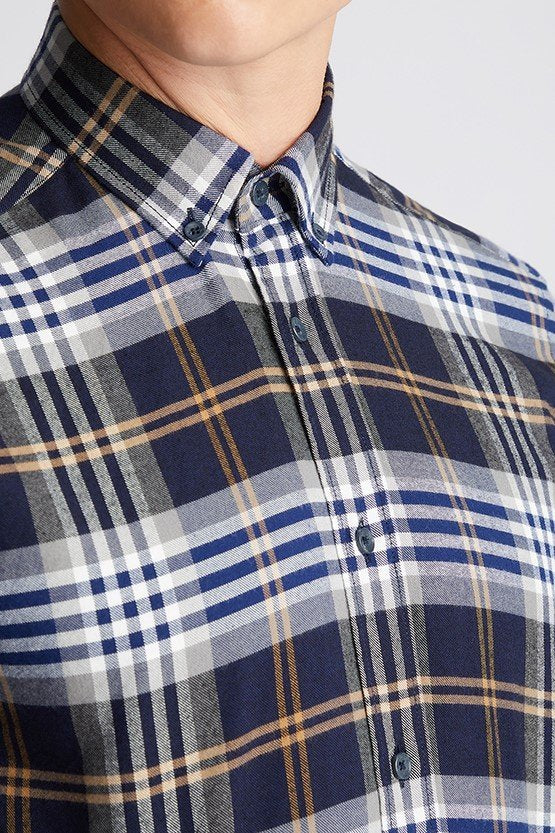 Remus_AW23_Slim_Check_Shirt_13769_Navy.4