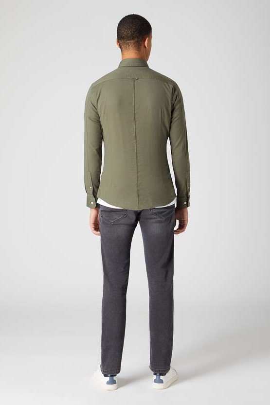 Remus_AW23_Slim_Cotton_Shirt_Olive.2