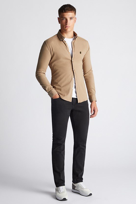 Remus_AW23_Slim_Cotton_Shirt_Tan.2