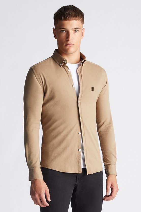 Remus_AW23_Slim_Cotton_Shirt_Tan