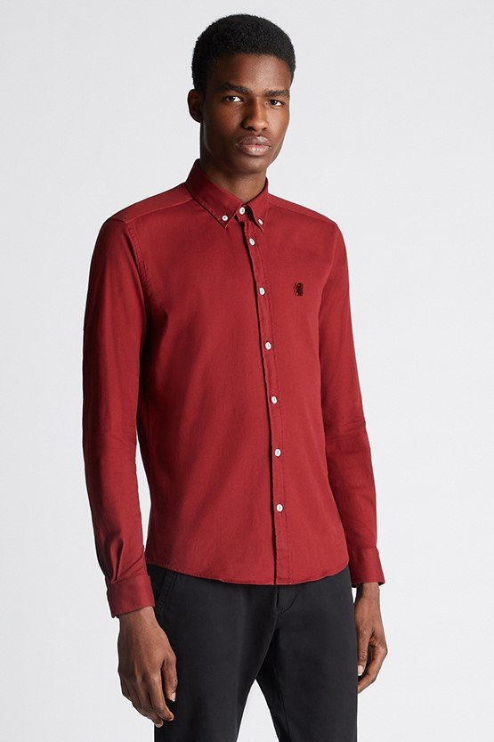 Remus_AW23_Slim_Cotton_Shirt_Wine