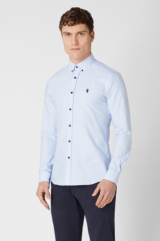 Remus_AW23_Slim_Oxford_Shirt_Blue