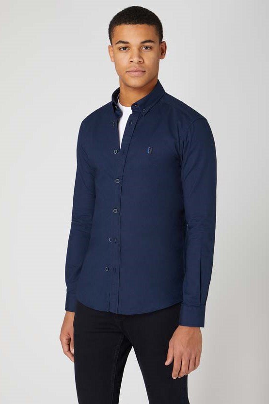 Remus_AW23_Slim_Oxford_Shirt_Navy