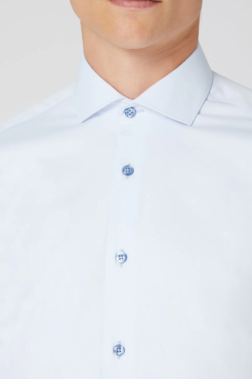 Remus Uomo Tappered Fit Cotton Stretch Shirt White 18626