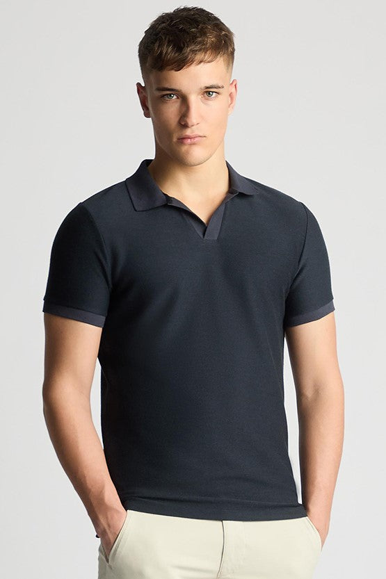 Remus_Uomo_Slim_Open_Collar_Polo_Navy