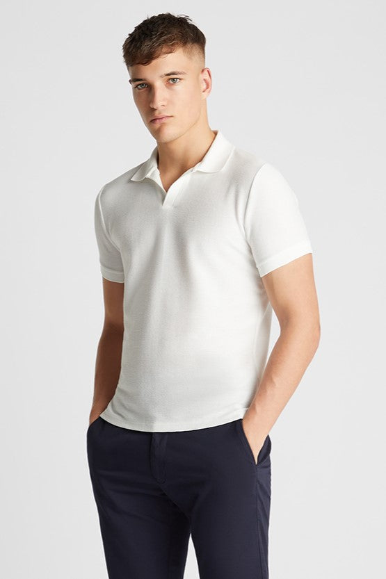 Remus_Uomo_Slim_Open_Collar_Polo_White