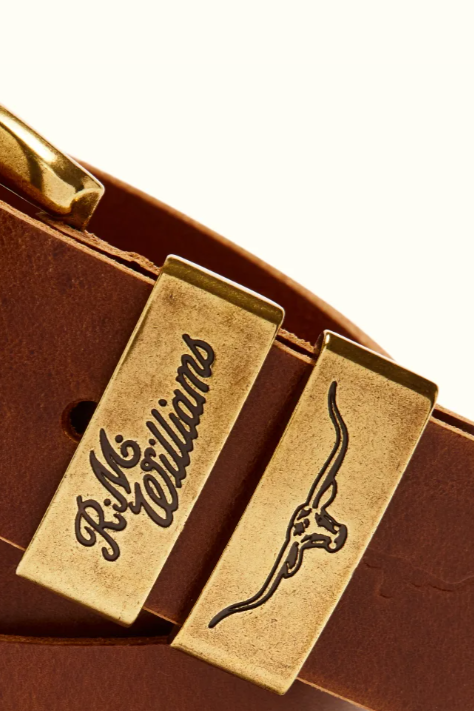 RM Williams Leather Drover Belt Caramel