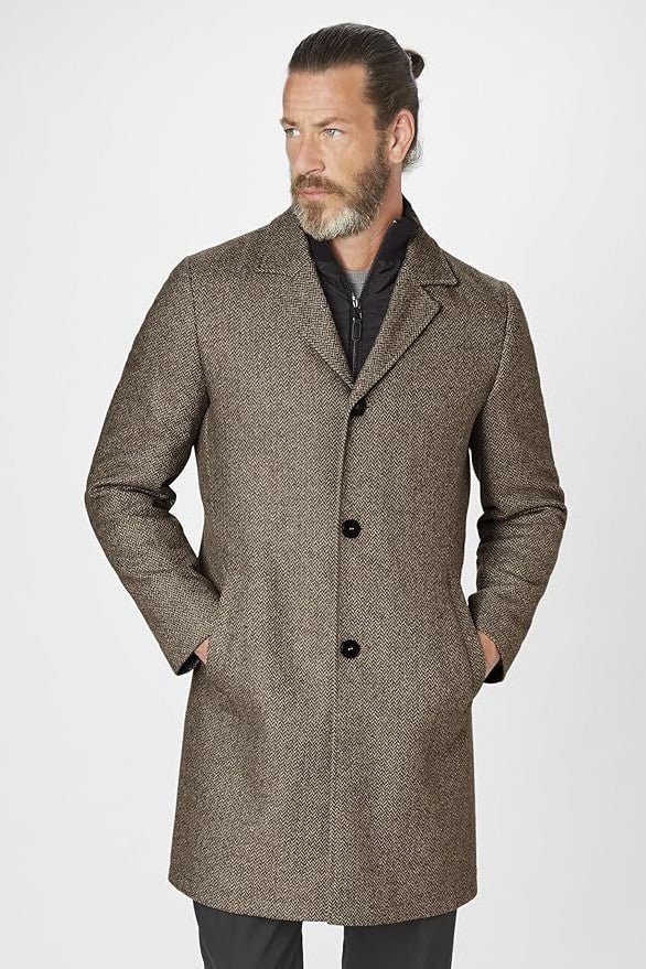 S4 Wool Mix Regular Fit Edison Coat