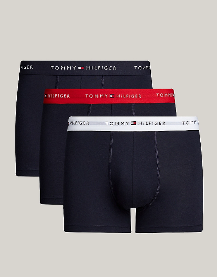 Tommy Hilfiger 3 Pack Cotton Trunk (27630) Red/ White/ Navy