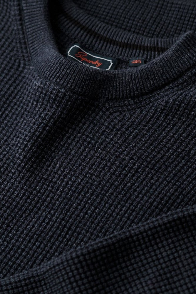 Superdry Textured Knitted Jumper Navy Heather