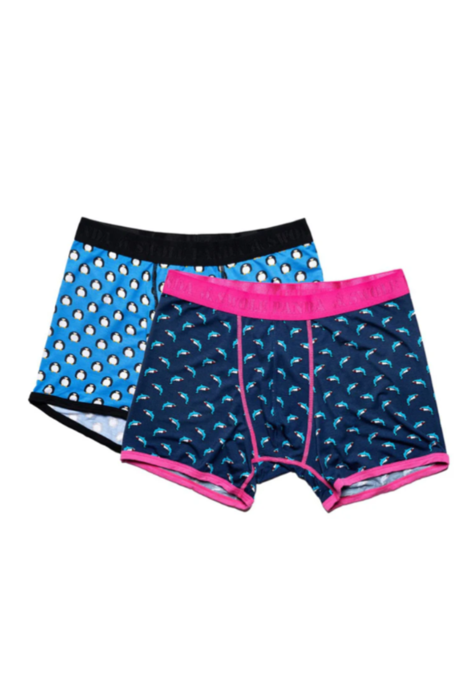 Swole Panda Bamboo Boxers 2 Pack - Penguin/Shark