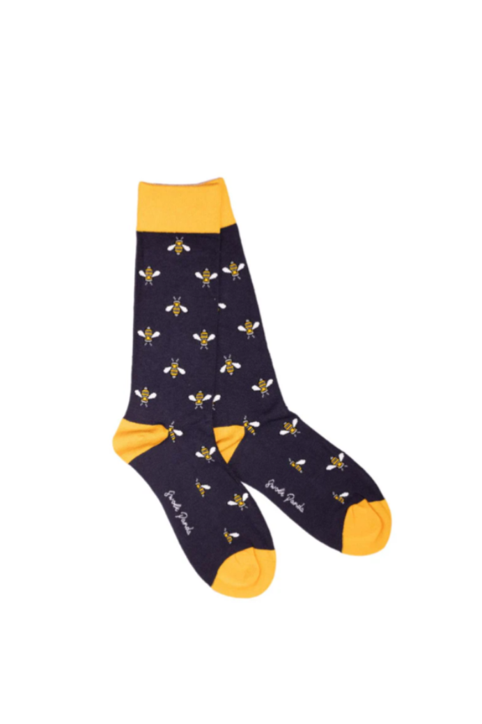 Swole Panda Navy Bumblebee Bamboo Socks