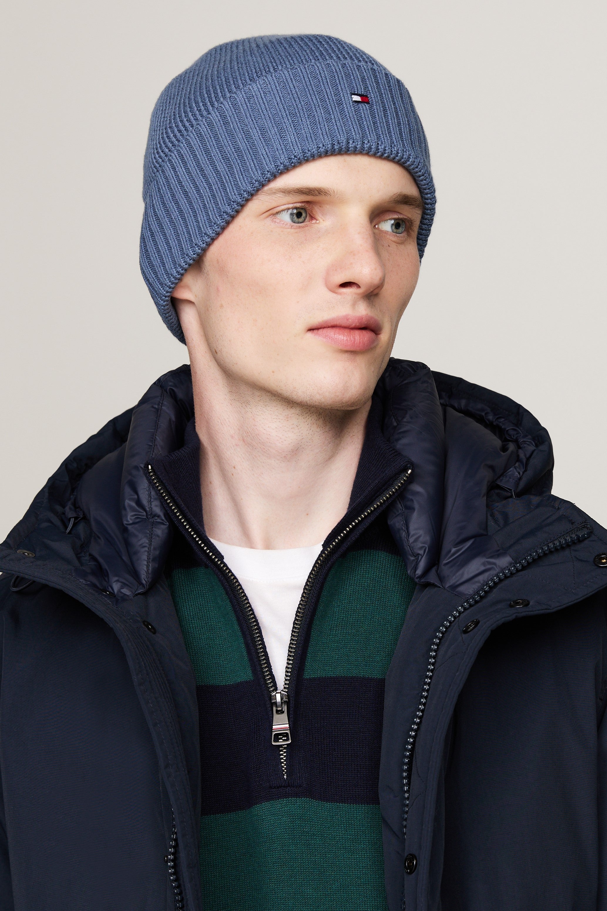 Tommy Hilfiger Flag Logo Cotton Beanie