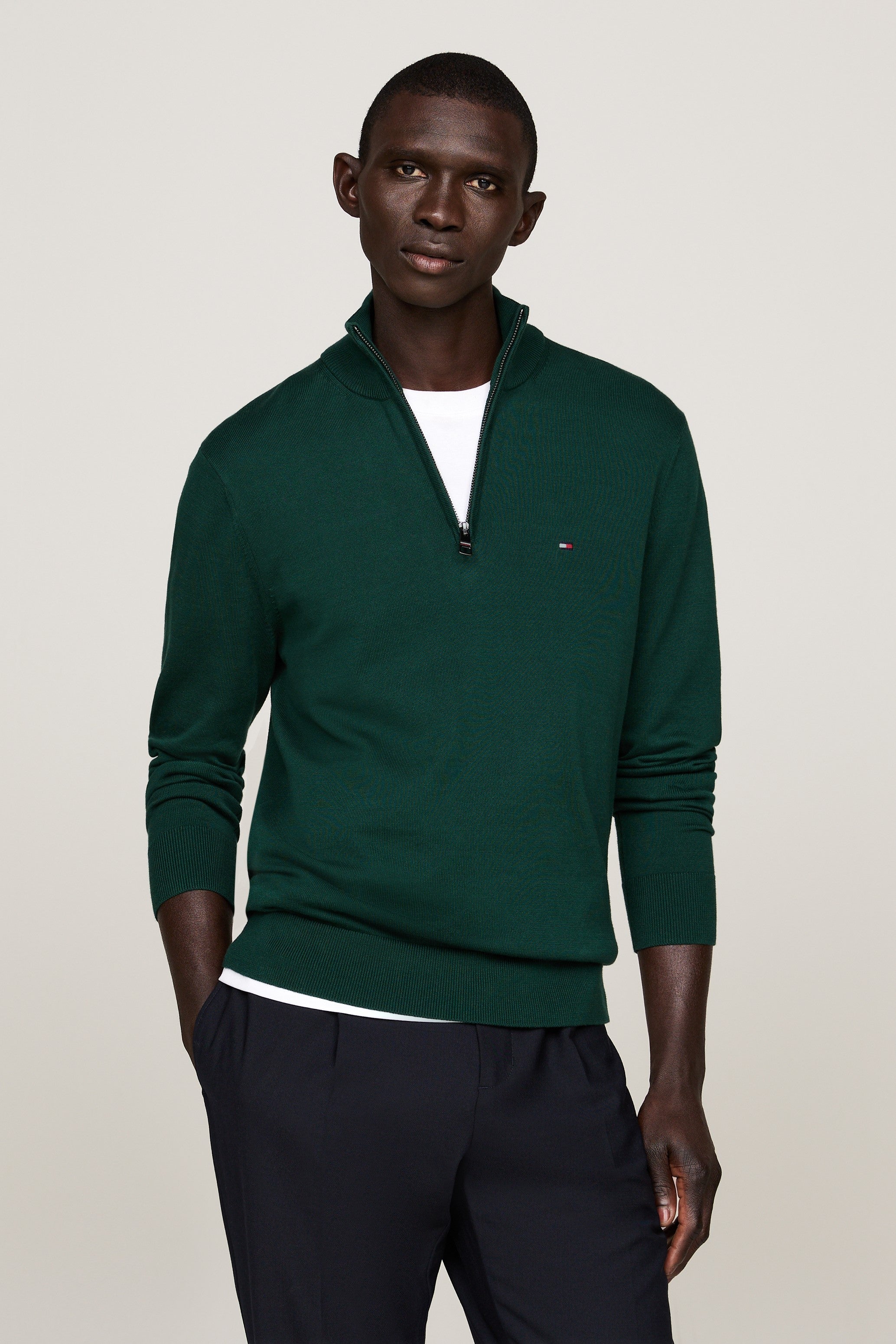 Tommy Hilfiger Essential Cotton Zip Knit Sweater