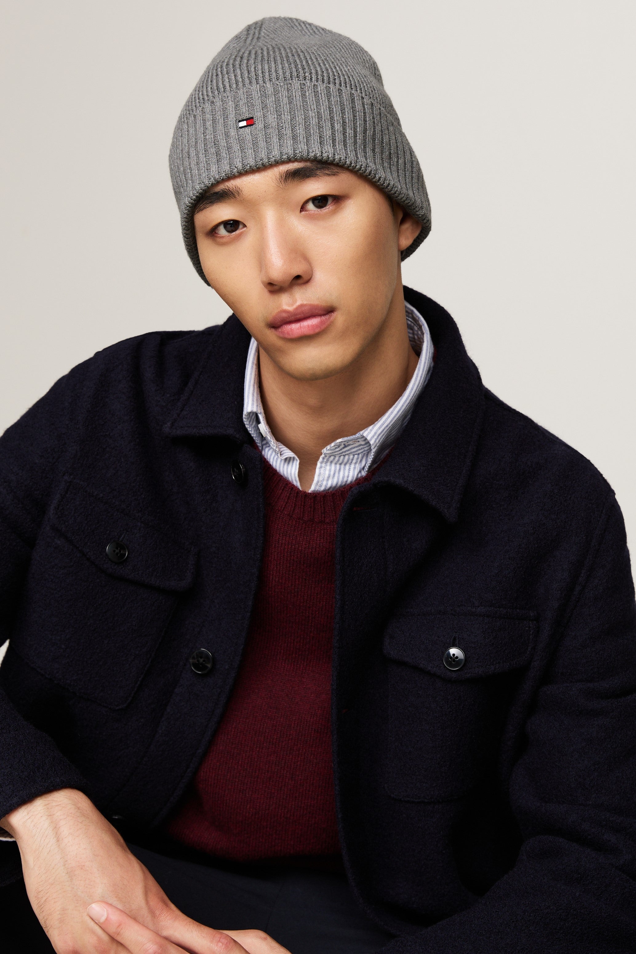 Tommy Hilfiger Flag Logo Cotton Beanie