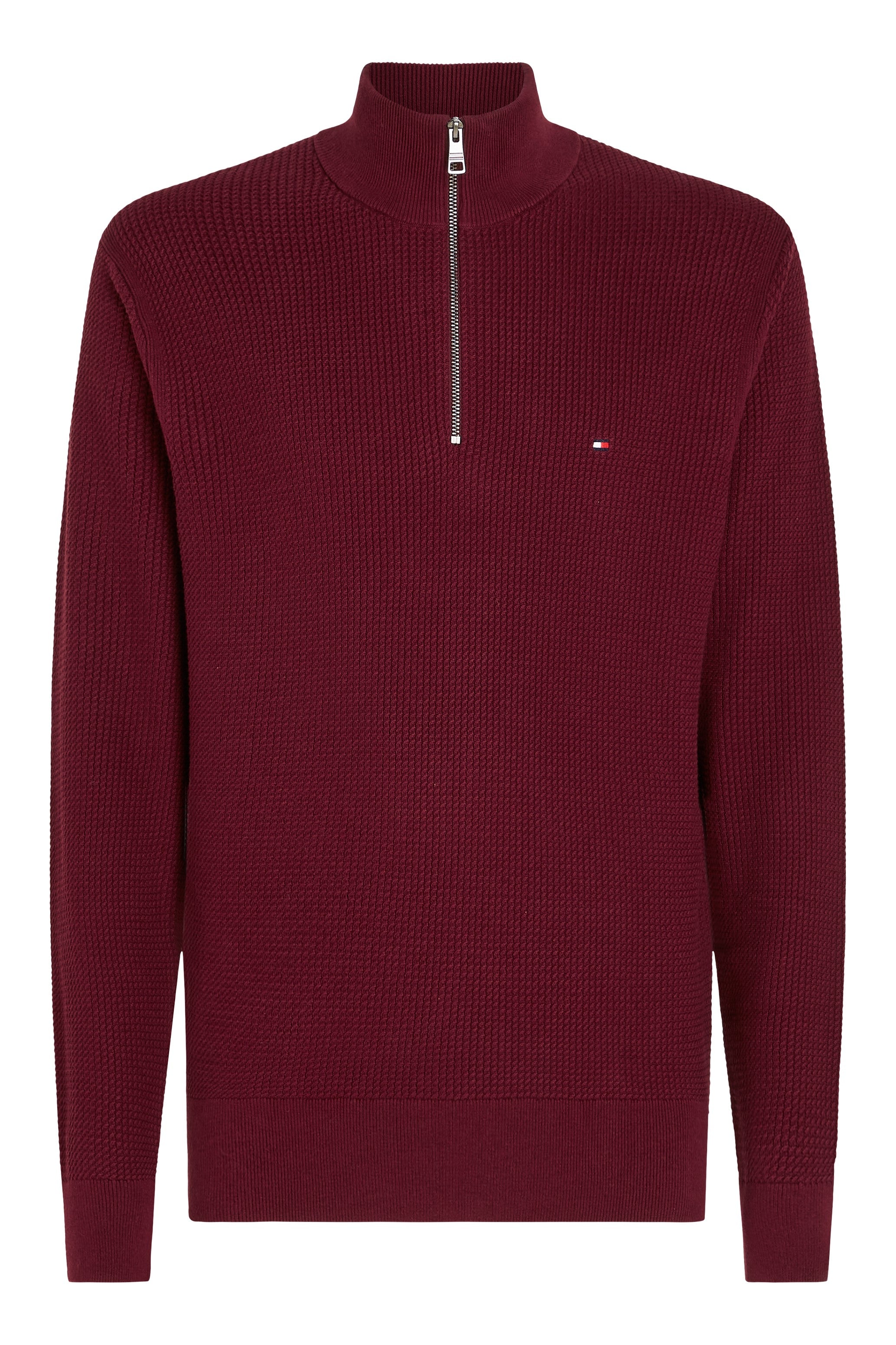 Tommy Hilfiger Structure Half Zip Mock Neck Sweater