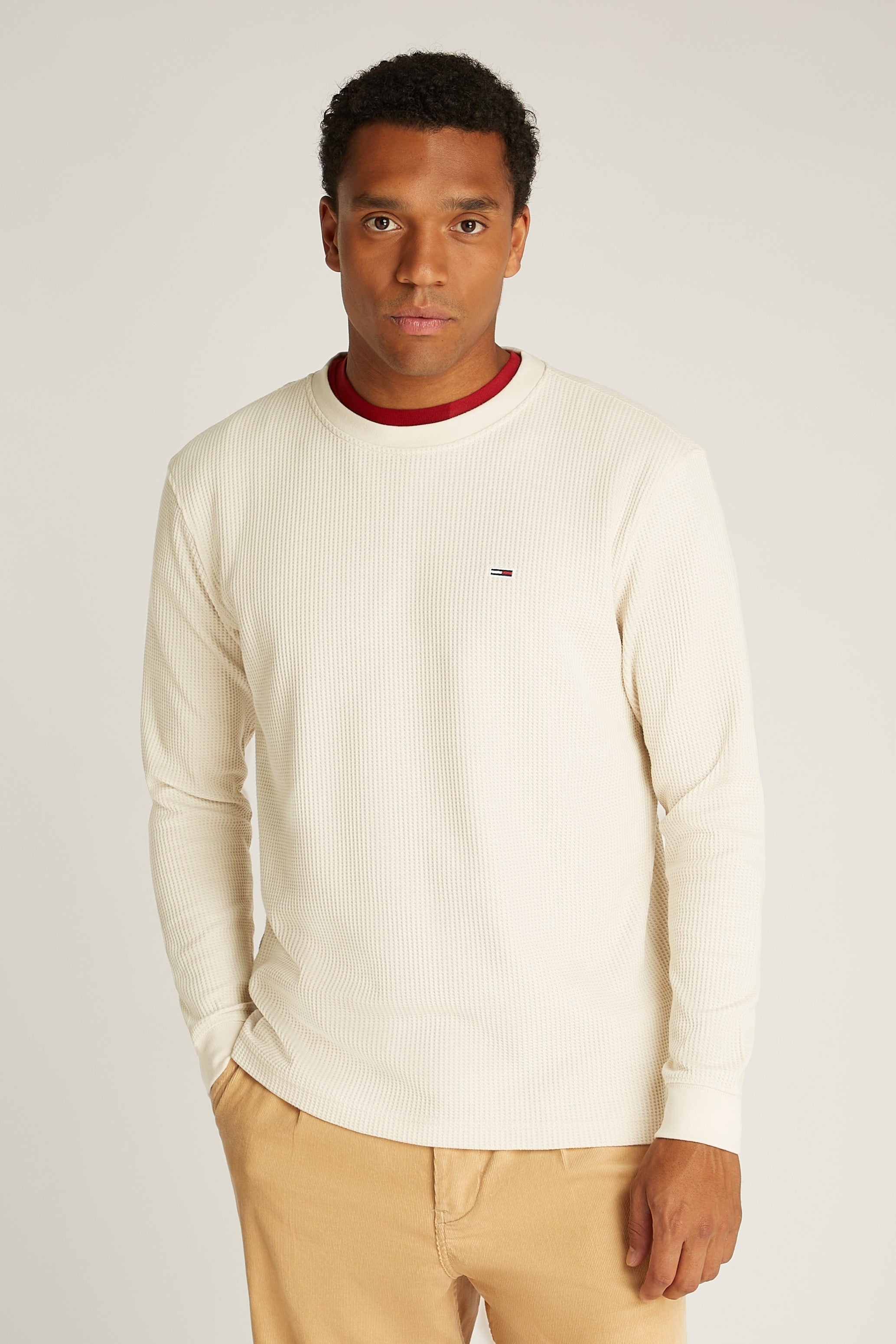 Tommy Jeans Regular Waffle Knit Long Sleeve Tee