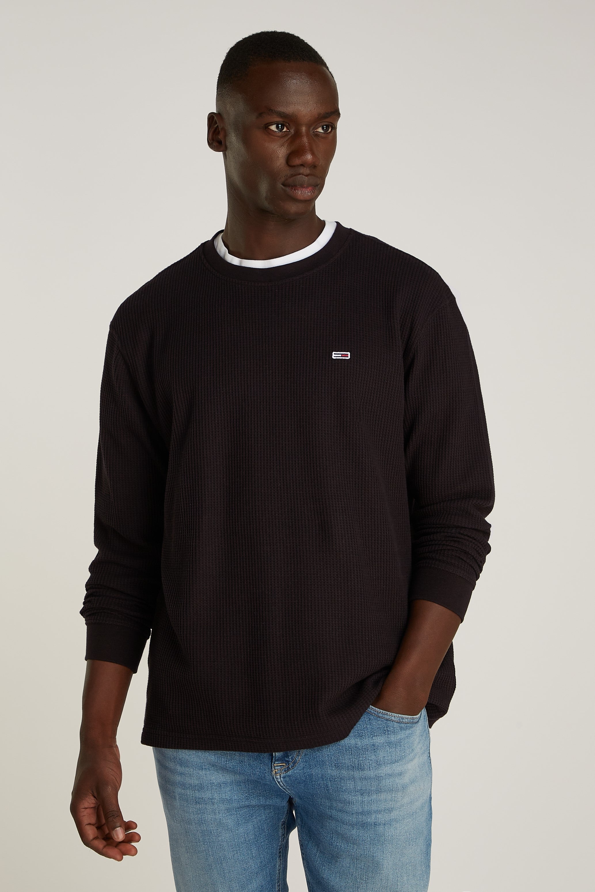 Tommy Jeans Regular Waffle Knit Long Sleeve Tee