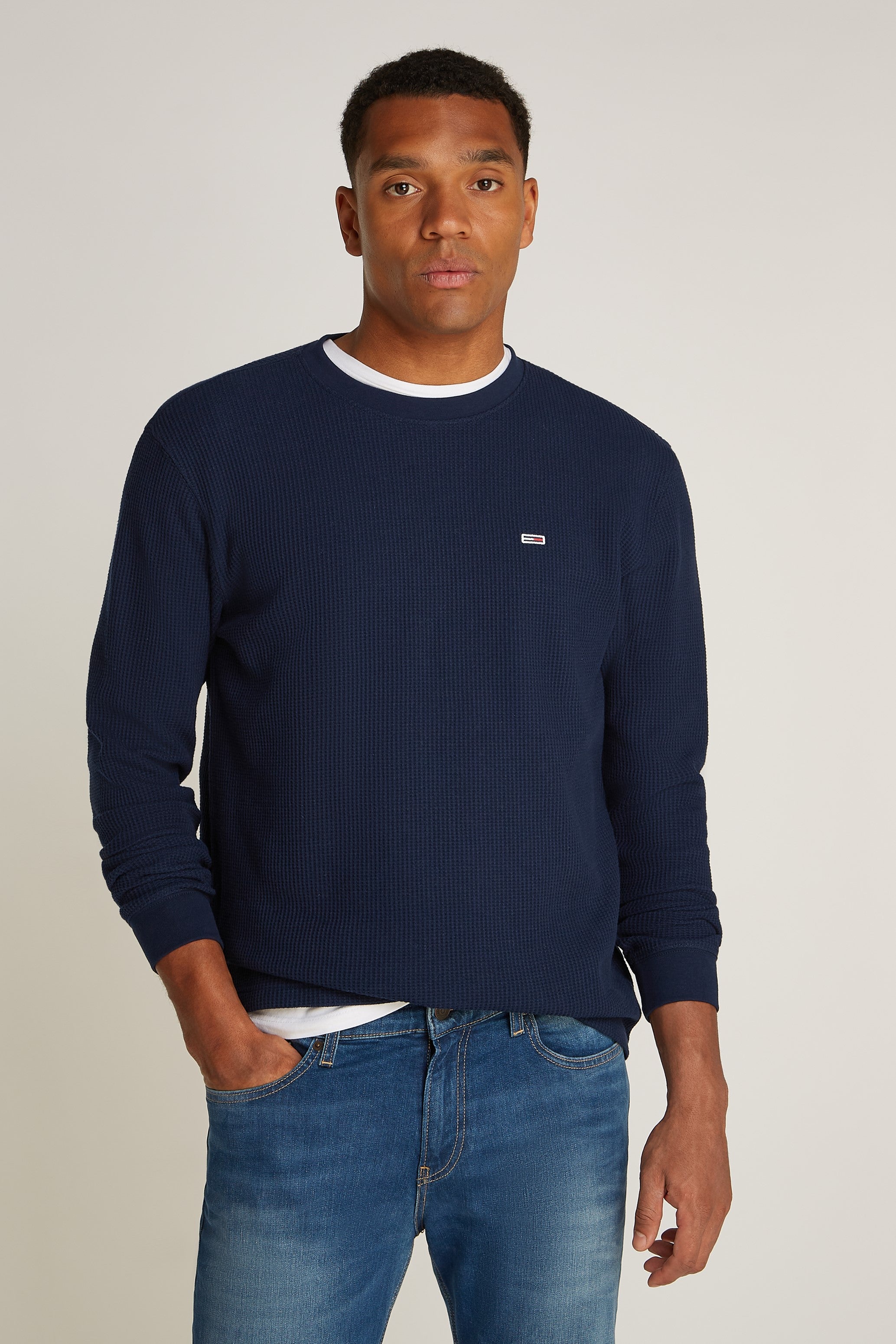 Tommy Jeans Regular Waffle Knit Long Sleeve Tee