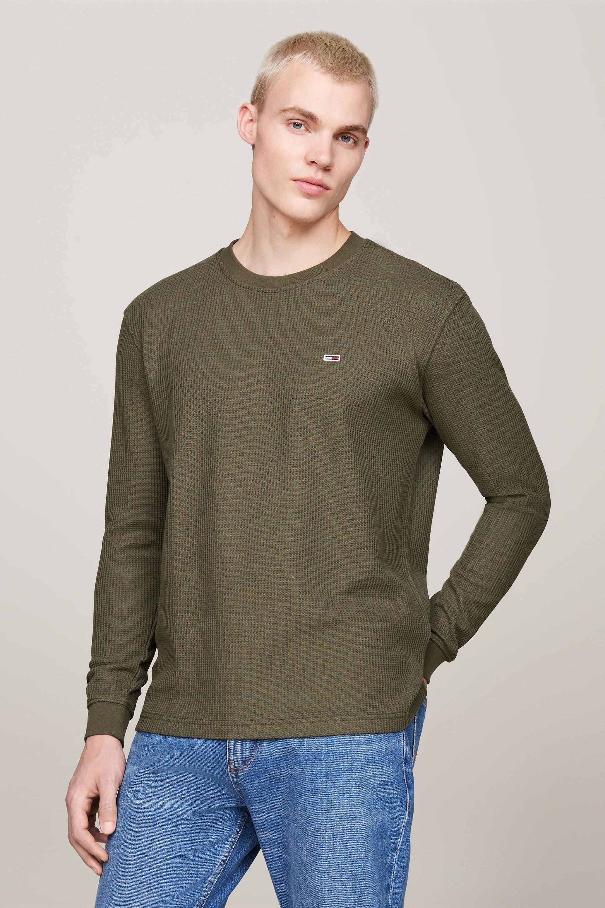 Tommy Jeans Regular Waffle Knit Long Sleeve Tee