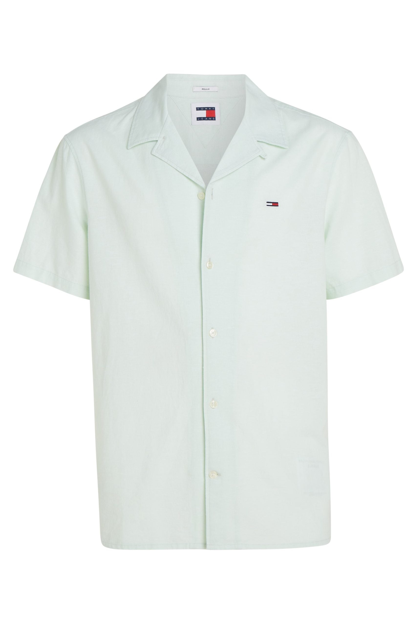 Tommy Jeans Linen Blend Short Sleeve Camp Shirt