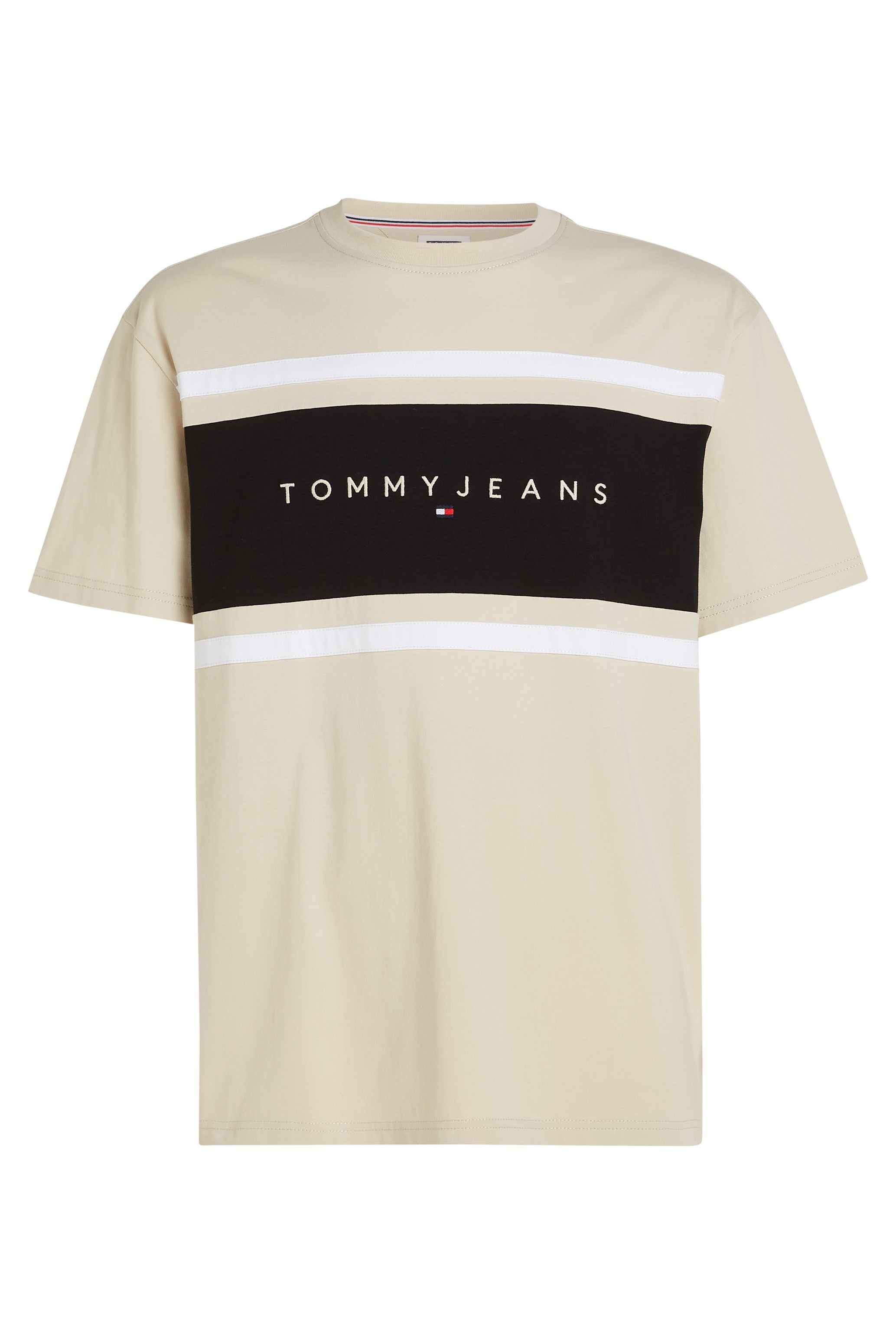 Tommy Jeans Colour Block Tee Shirt Newsprint