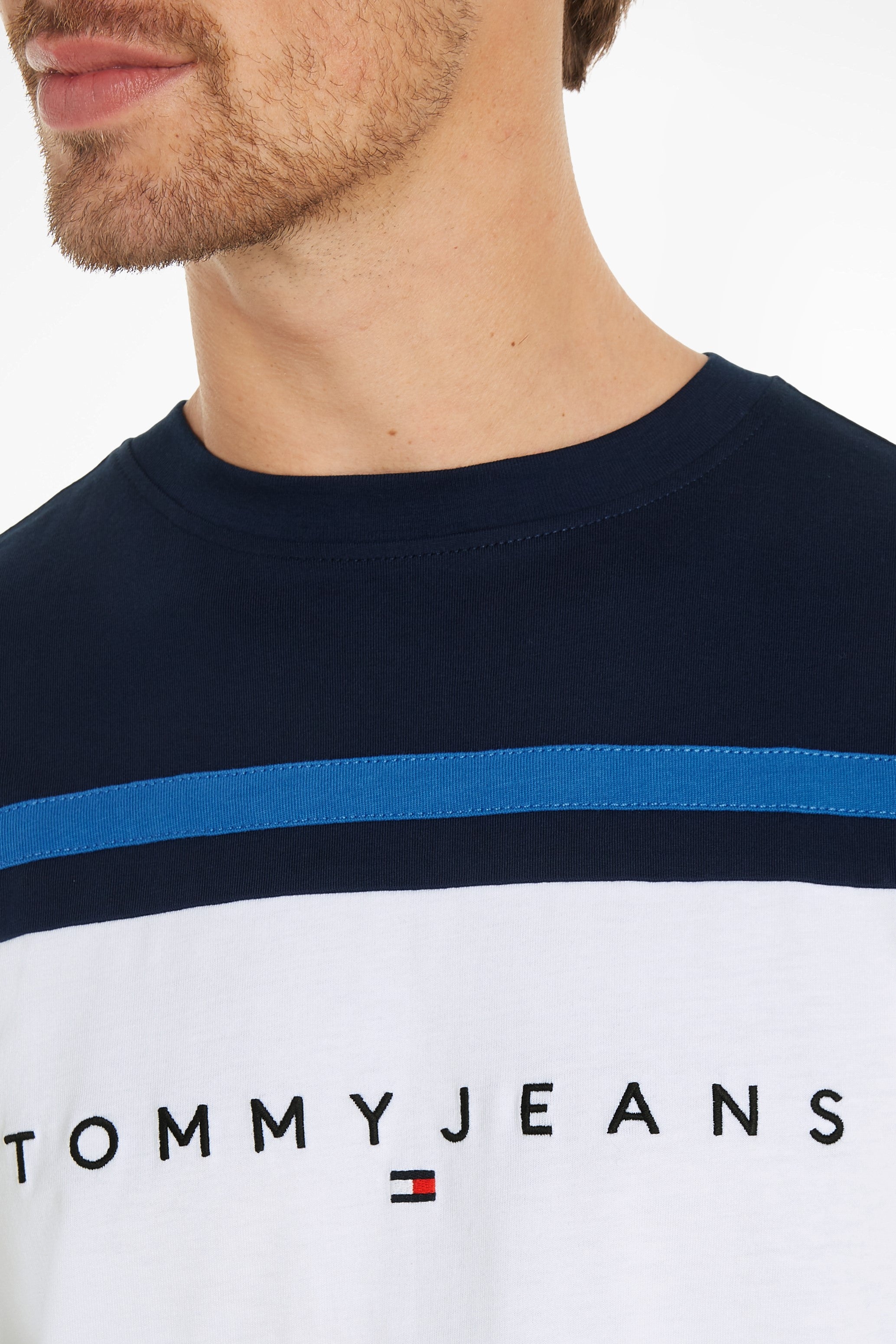 Tommy Jeans Colour Block Tee Shirt Navy