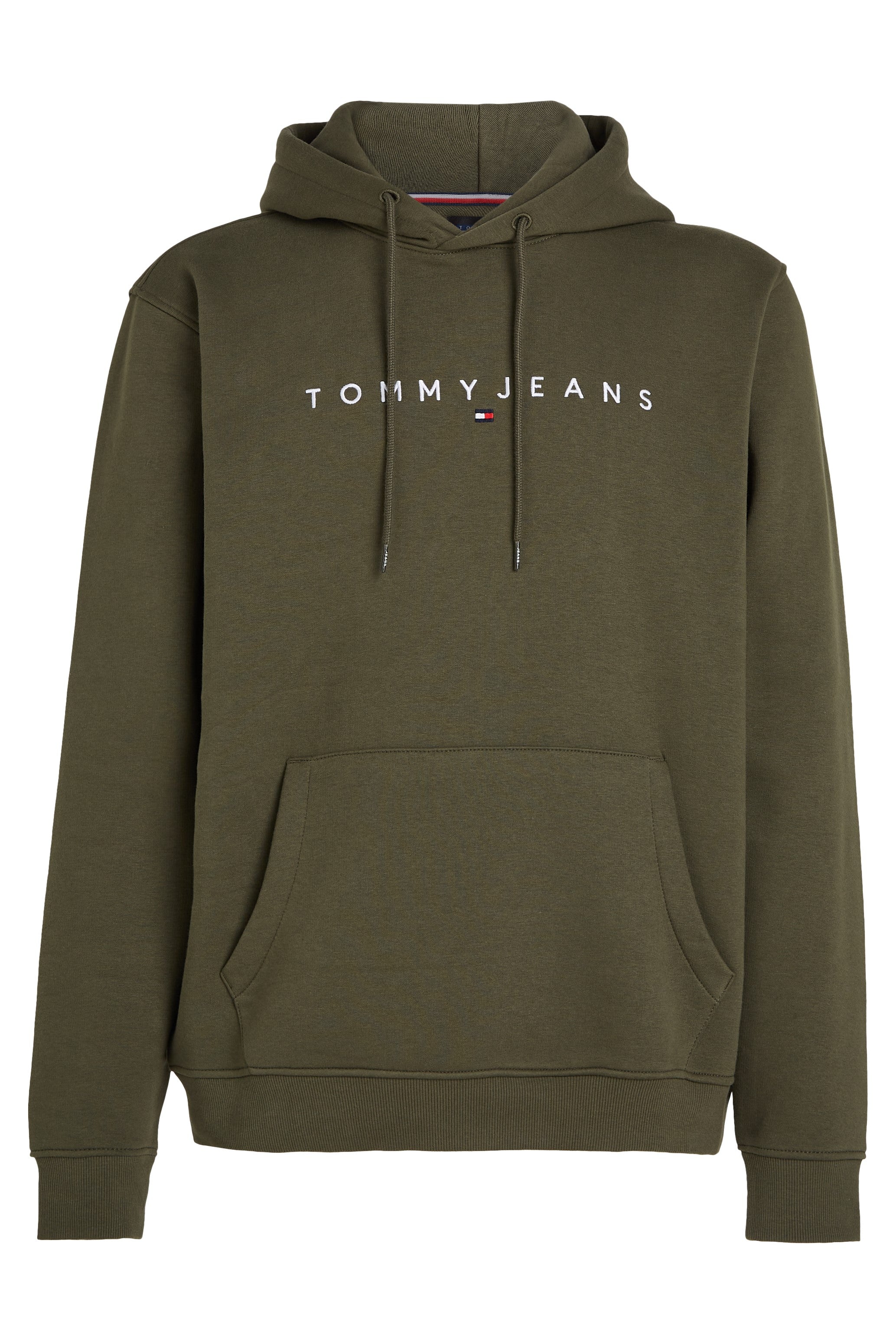 Tommy Jeans Regular Linear Logo Hoodie Green