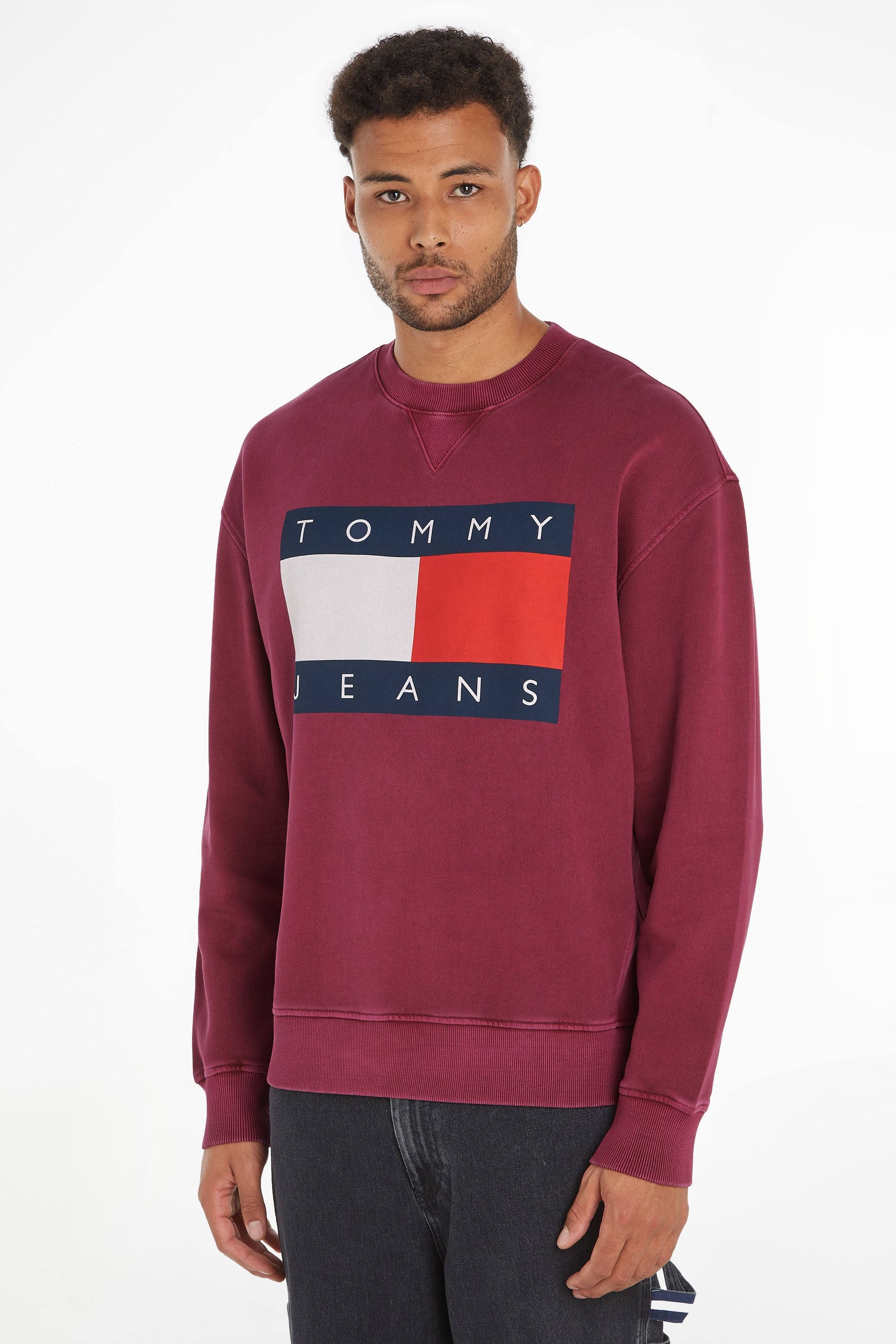 Tommy Jeans Big Flag Crew Neck Sweatshirt Grape