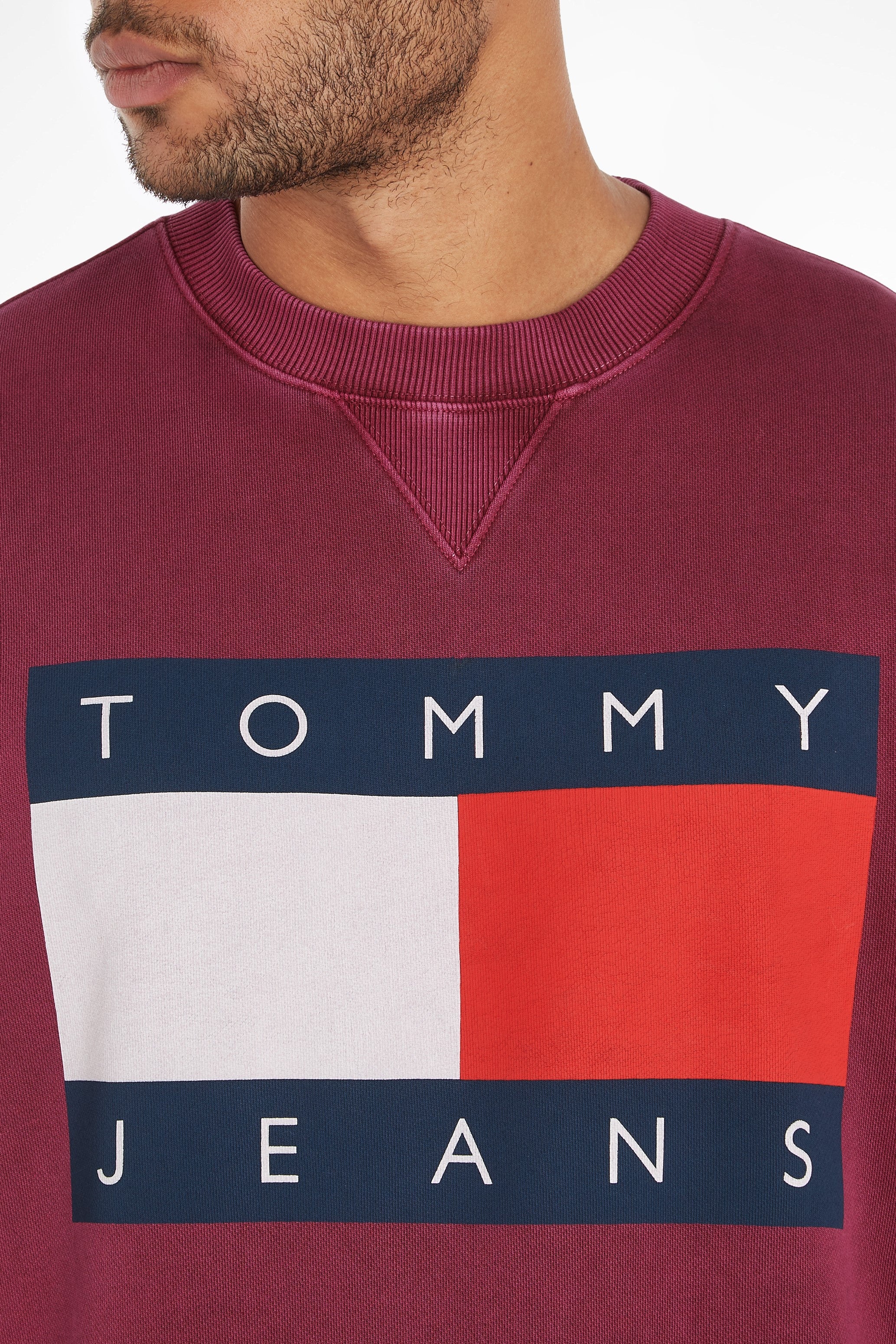 Tommy Jeans Big Flag Crew Neck Sweatshirt Grape