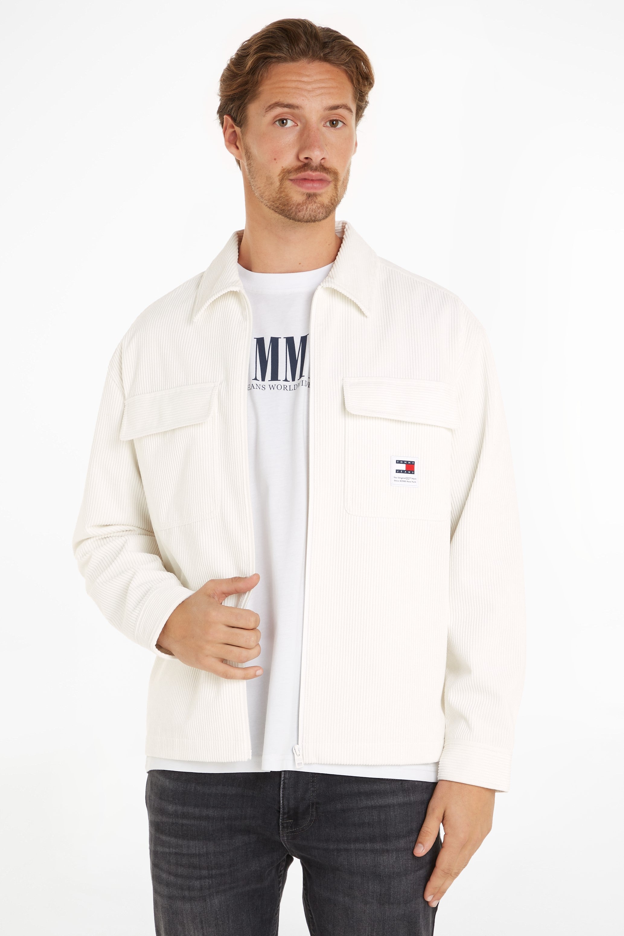 Tommy Jeans Chunky Chord Overshirt White