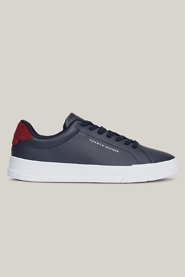 Tommy Hilfiger Pebble Grain Court Trainers Desert Sky/White