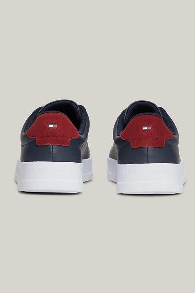 Tommy Hilfiger Pebble Grain Court Trainers Desert Sky/White