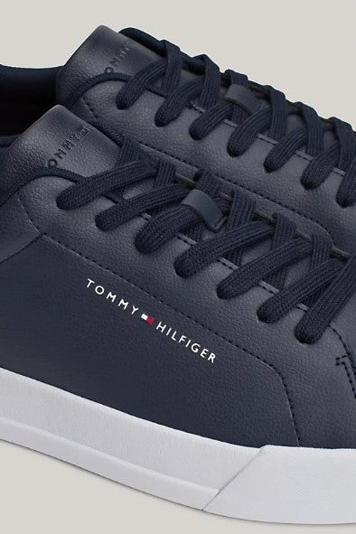 Tommy Hilfiger Pebble Grain Court Trainers Desert Sky/White