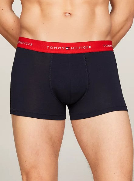 Tommy Hilfiger 3 Pack Cotton Trunk (27630) Red/ Water/ Blue